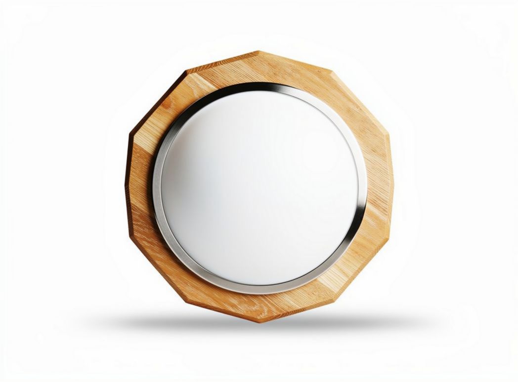 Miroir mural en bambou pour décoration intérieure - 30 x 30 x 3cm