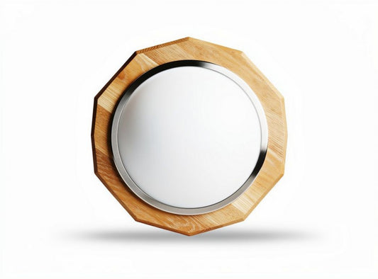 Miroir mural en bambou pour décoration intérieure - 30 x 30 x 3cm