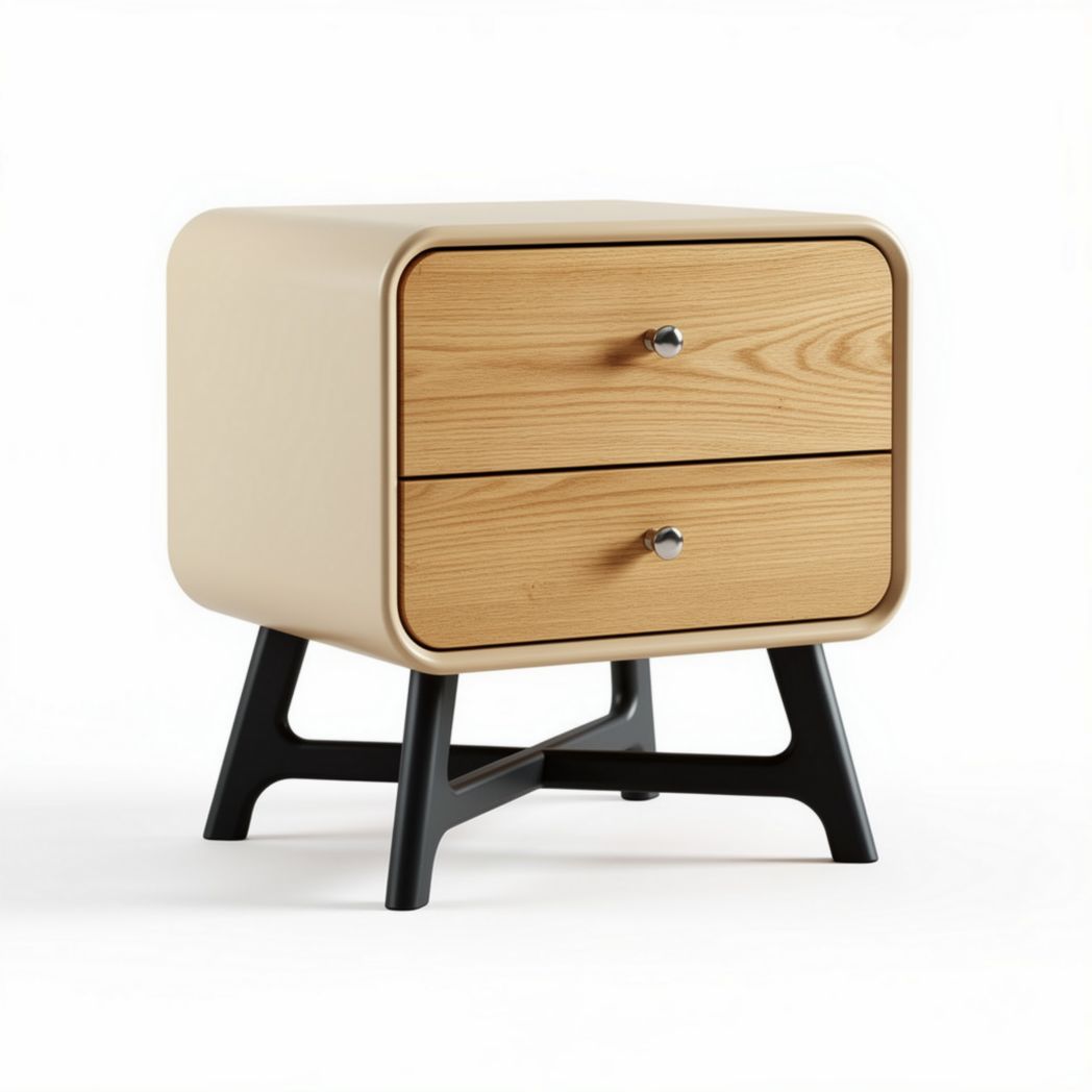 Table de chevet en bois et métal pour chambre à coucher - 42 x 40 x 40cm