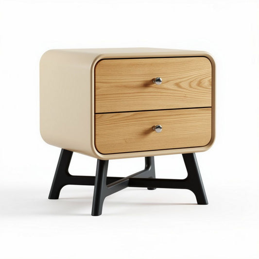 Table de chevet en bois et métal pour chambre à coucher - 42 x 40 x 40cm