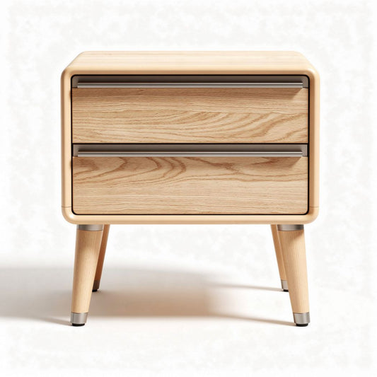 Table de chevet en bois avec tiroirs pour chambre - 40 x 40 x 45cm