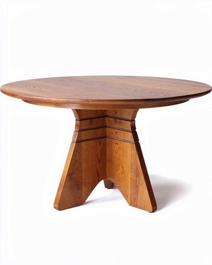 Table ronde en bois massif pour salle à manger - 120 x 120 x 75cm