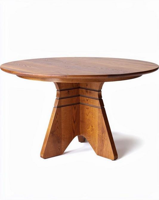 Table ronde en bois massif pour salle à manger - 120 x 120 x 75cm
