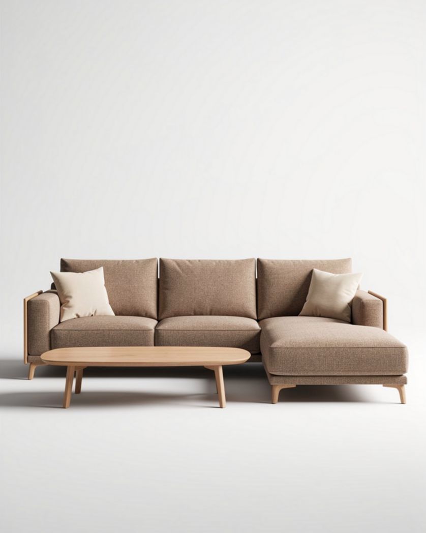 Canapé d'angle pour salon en tissu - 200 x 90 x 85cm